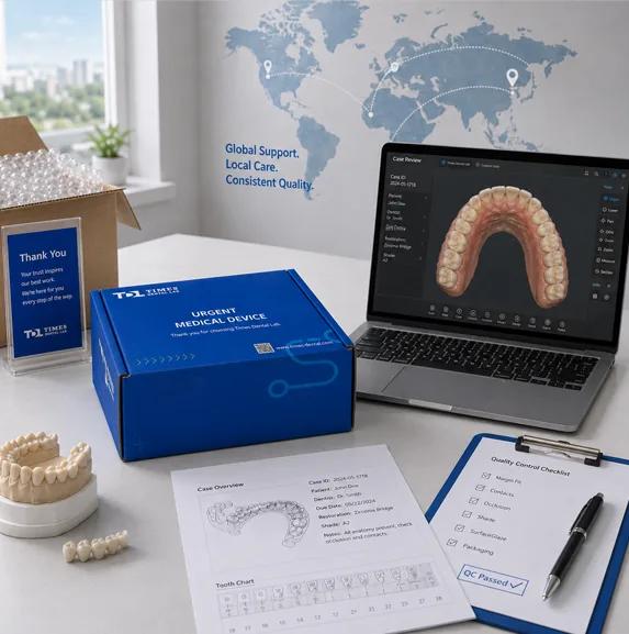 Global dental lab outsourcing support